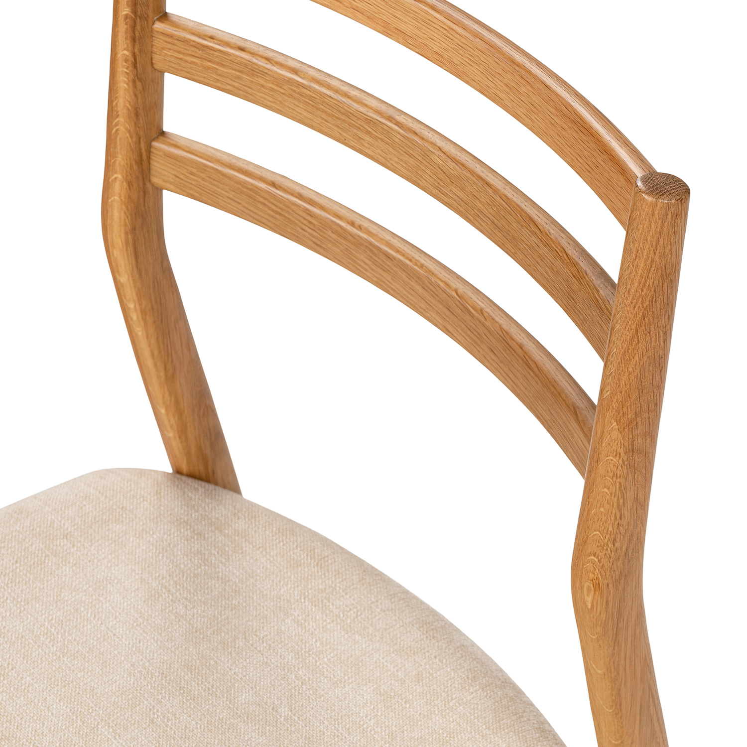 Wosla American Oak & Bristol Ivory Upholstered Dining Chair