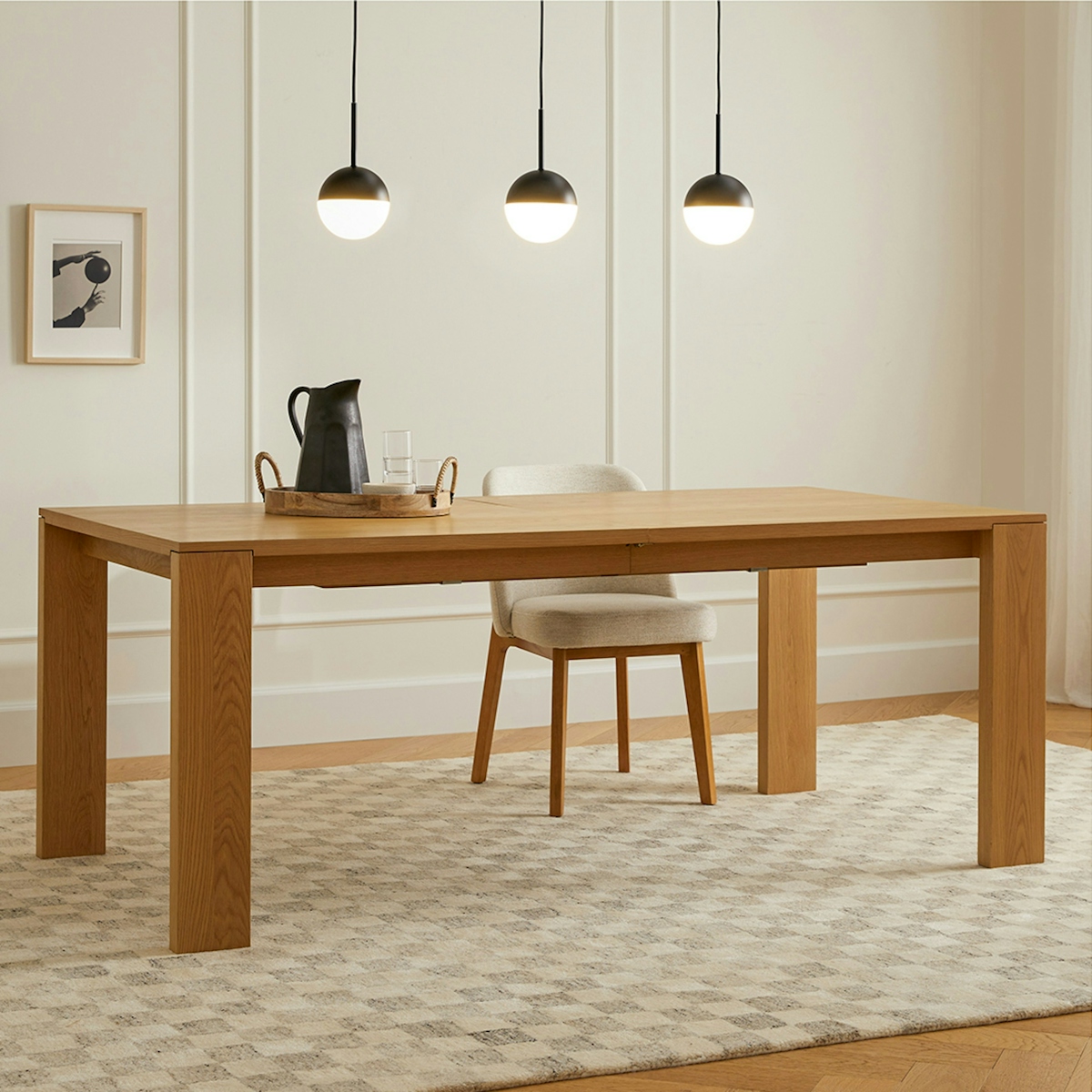 Dako Warm Oak Wood Extendable Dining Table Article