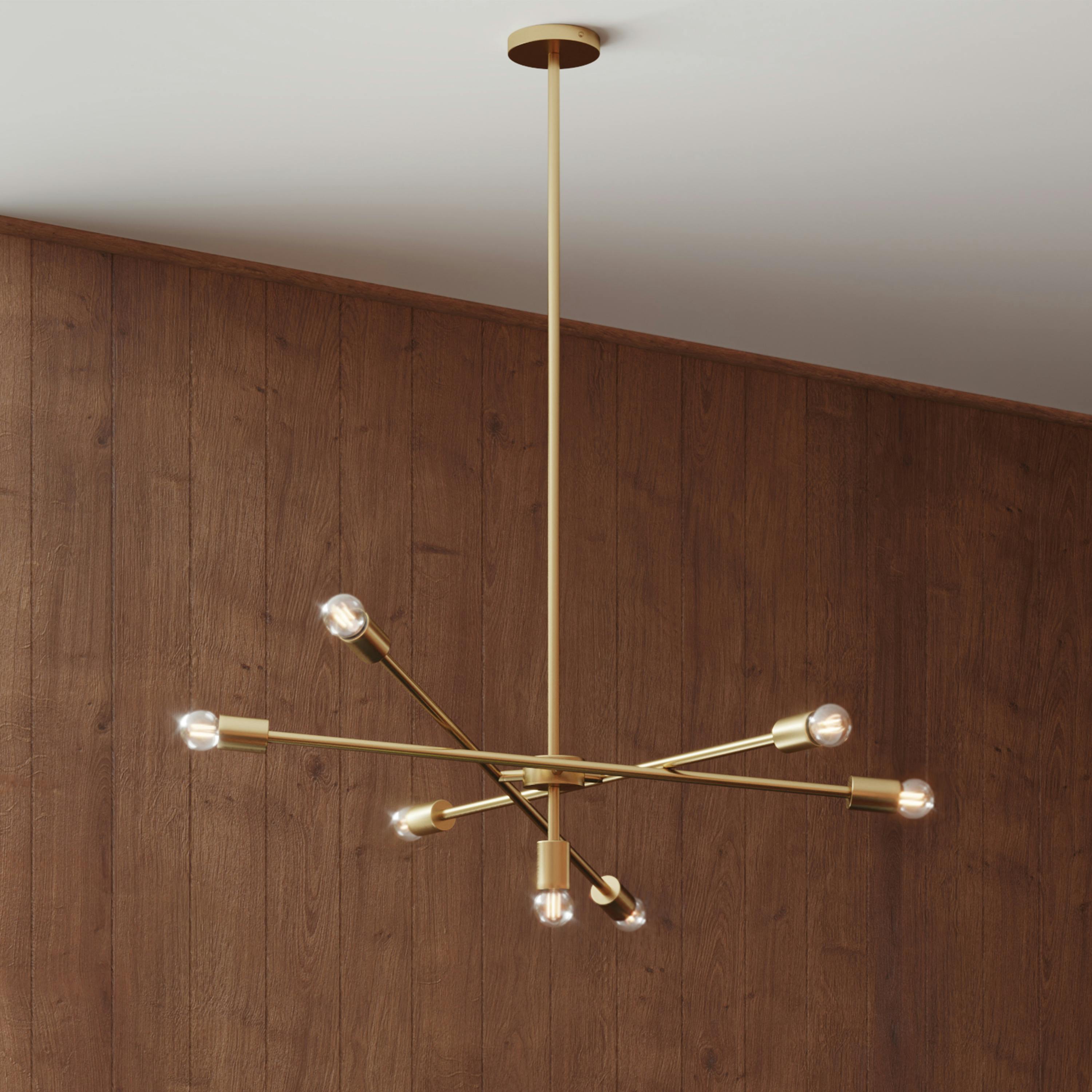 Cadza Brass Finish Sputnik Inspired Pendant Lamp | Article