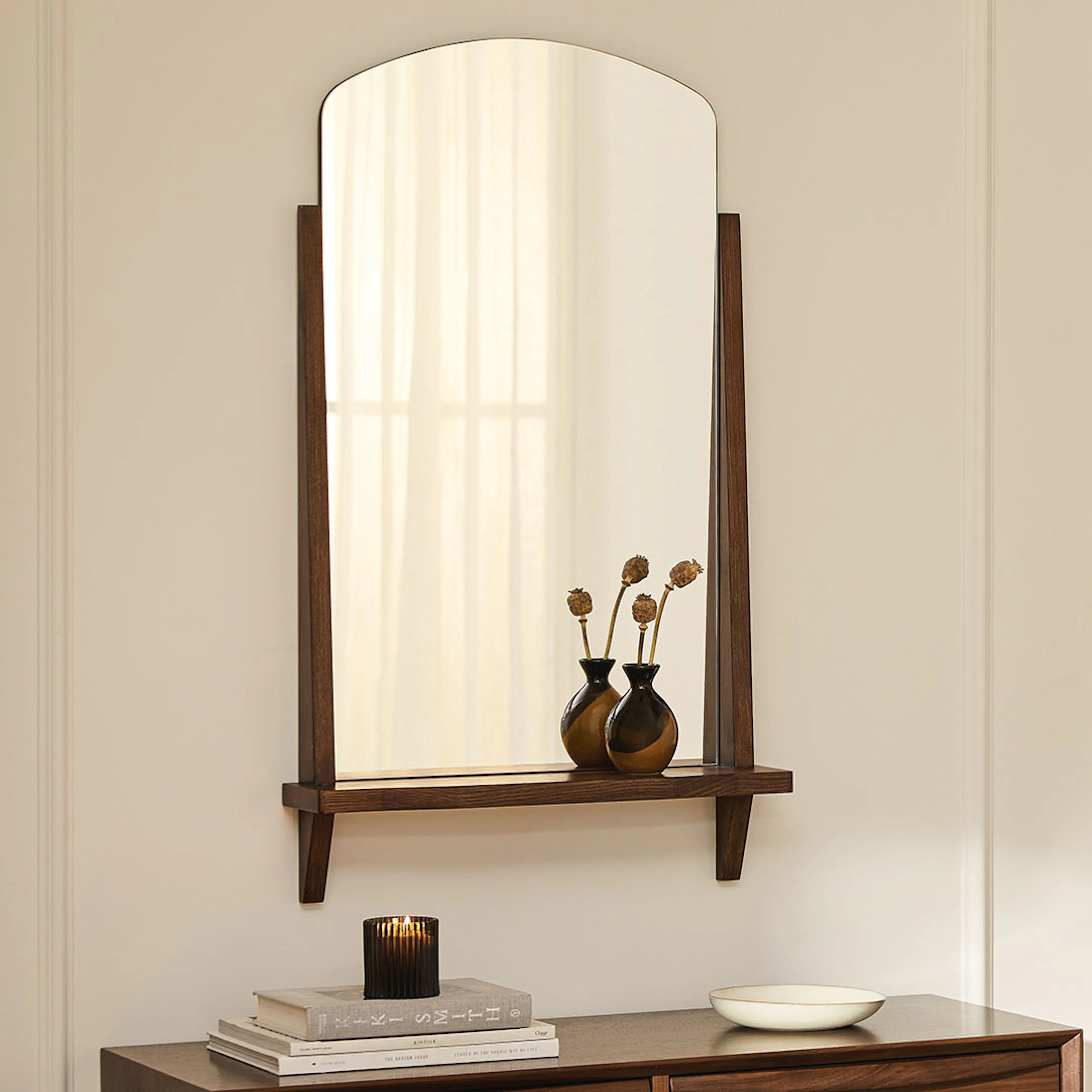 Luras Wall Mirror - Walnut