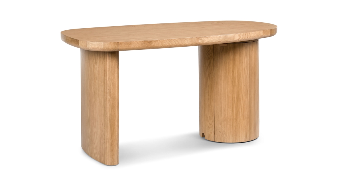 Baarlo Solid Oak Desk w/ Storage Cabinet | Article