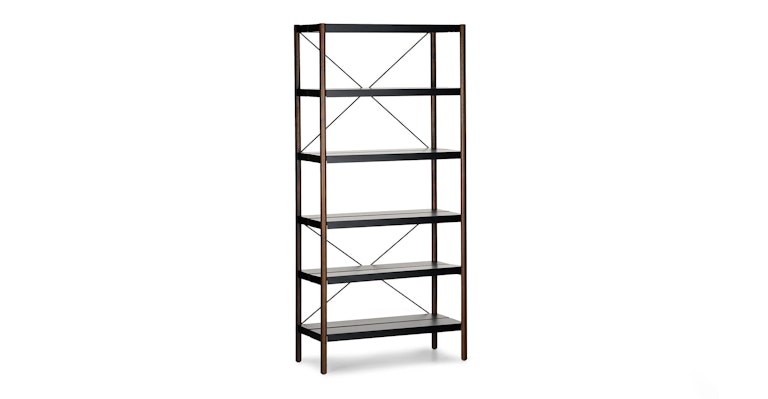 Roscoe Walnut Tall Bookcase - Primary View 1 of 11 (Open Fullscreen View).
