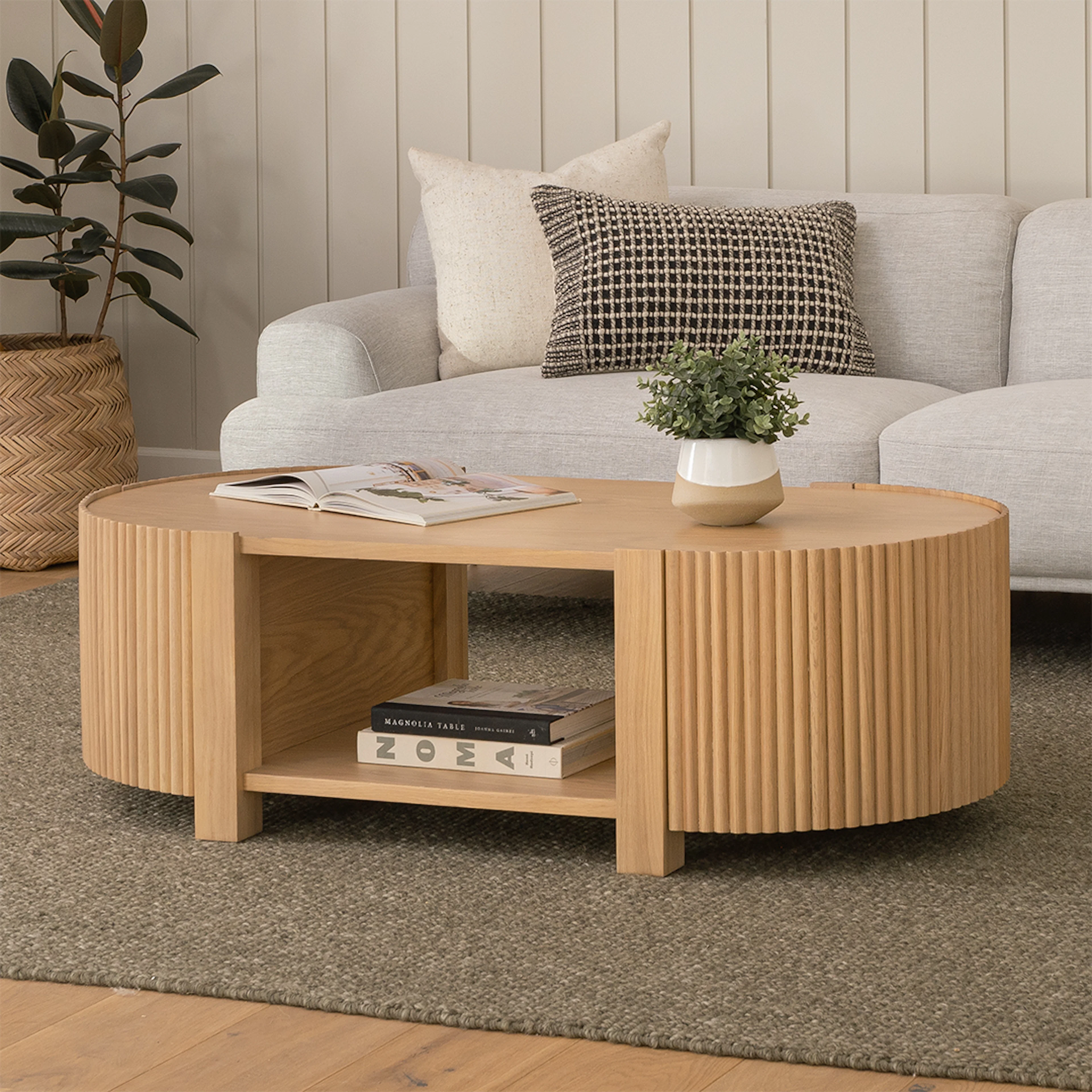 Fortra 50.5" White Oak Storage Coffee Table