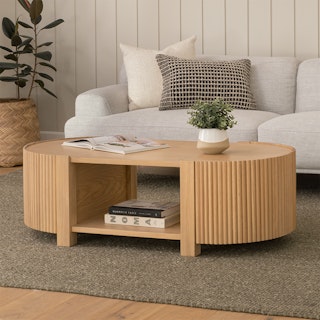 Fortra 50.5" Storage Coffee Table - White Oak