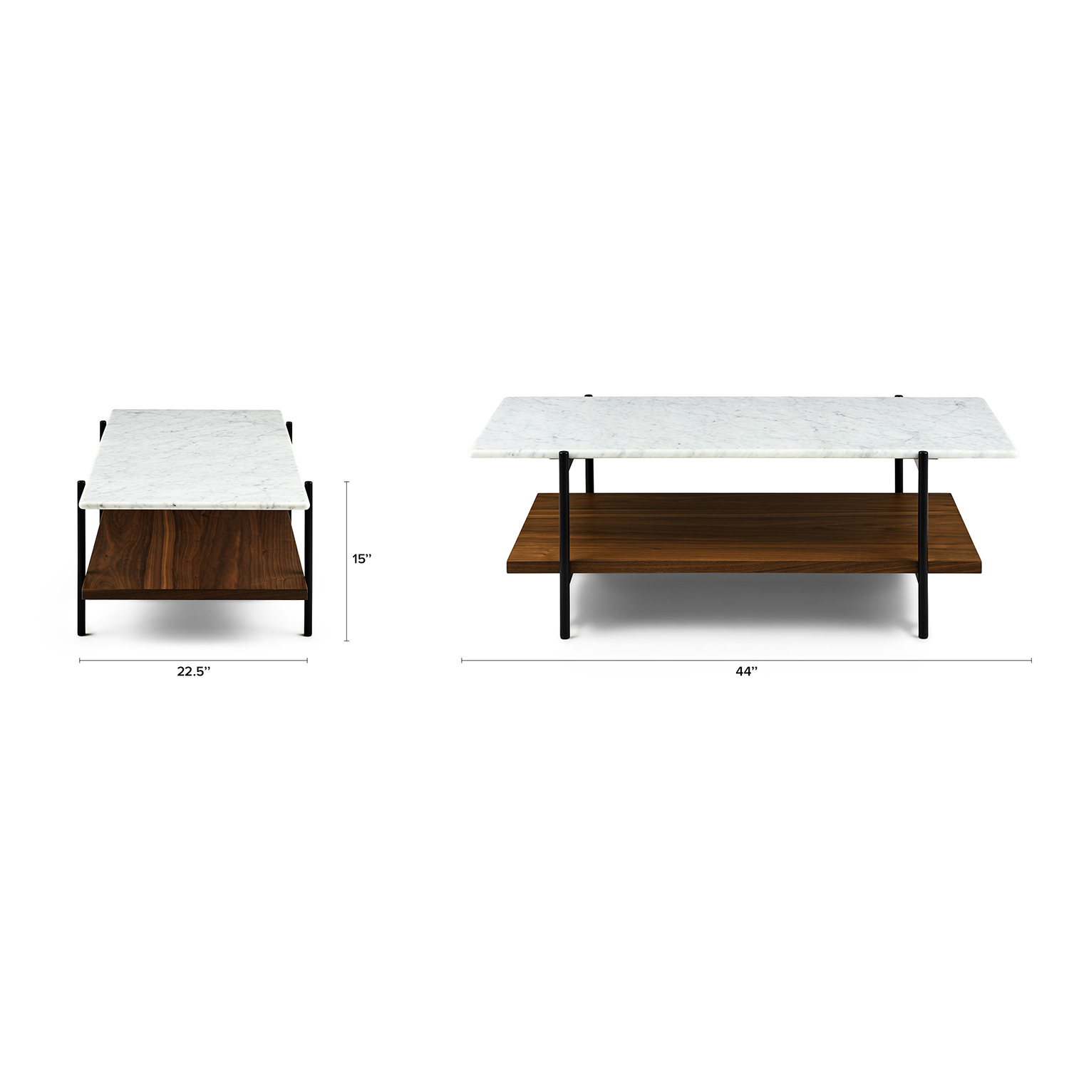 Agotu Walnut & Marble Rectangular Coffee Table | Article