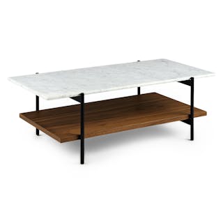 Agotu 44" Marble Coffee Table - Walnut