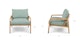 Kirkby Powder Aqua Lounge Chair - Gallery View 12 of 12.