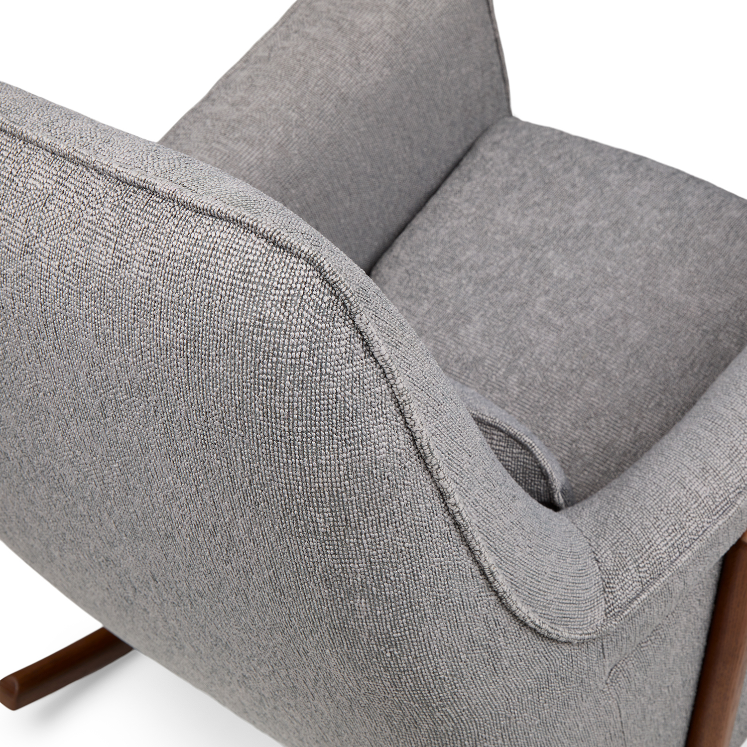 Munni Cloudburst Gray Fabric & American Oak Rocking Chair
