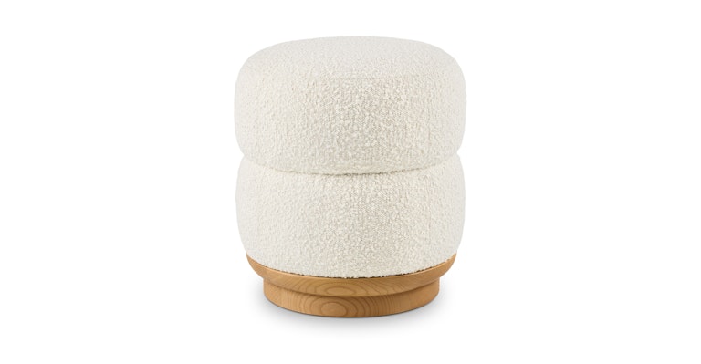 Pica Ivory Bouclé Ottoman - Primary View 1 of 8 (Open Fullscreen View).