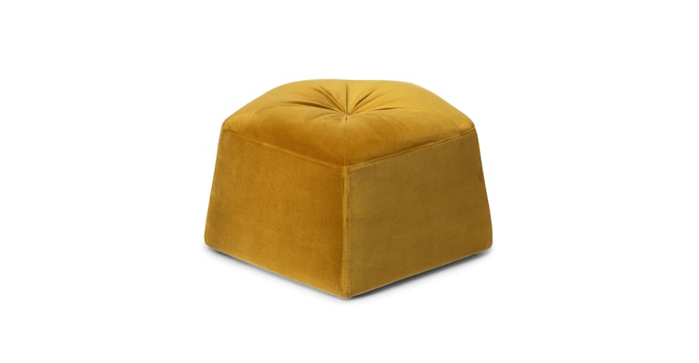 Francolin Plush Yarrow Gold Ottoman - Primary View 1 of 9 (Open Fullscreen View).