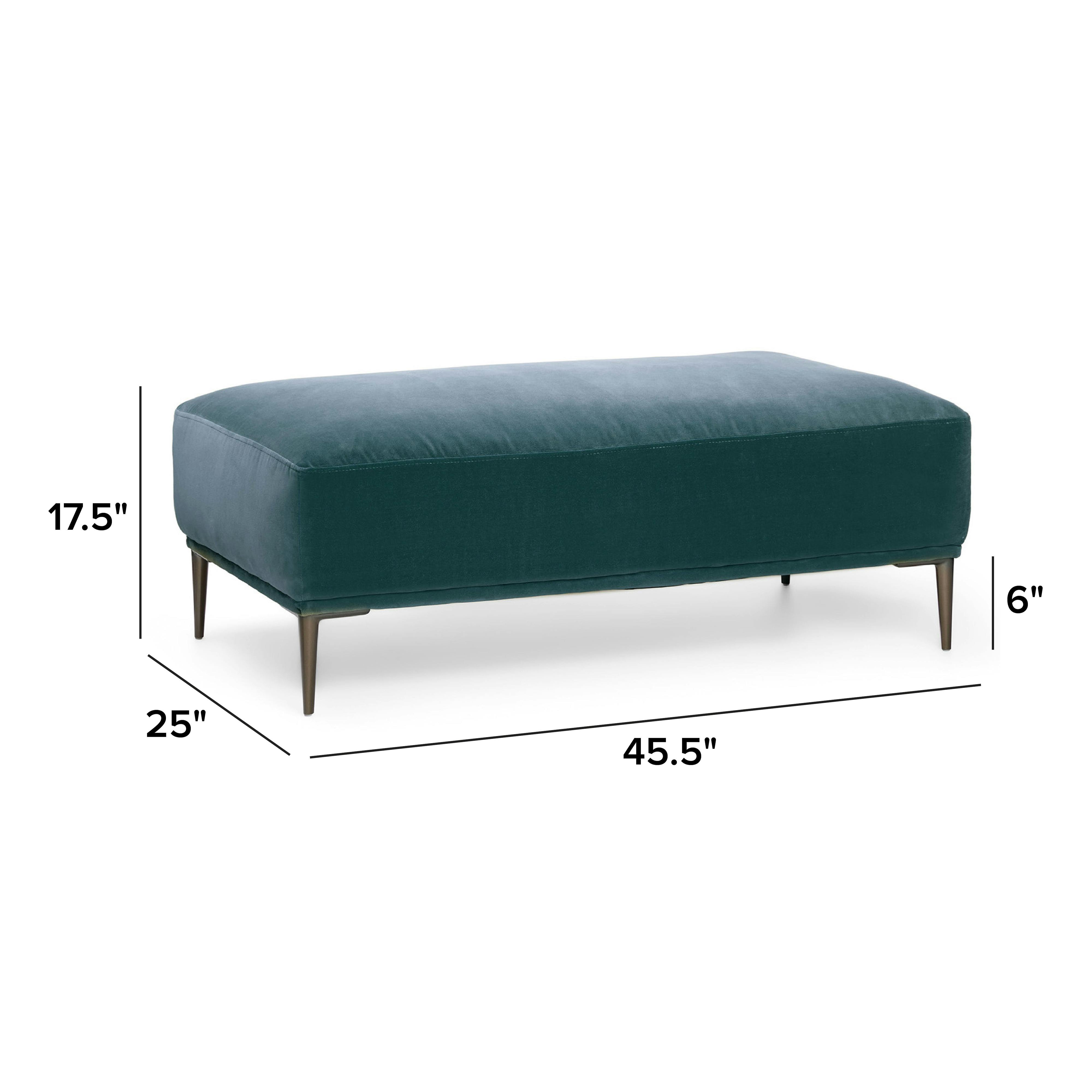 Abisko Plush Pacific Blue Velvet & Metal Legs Right Sectional