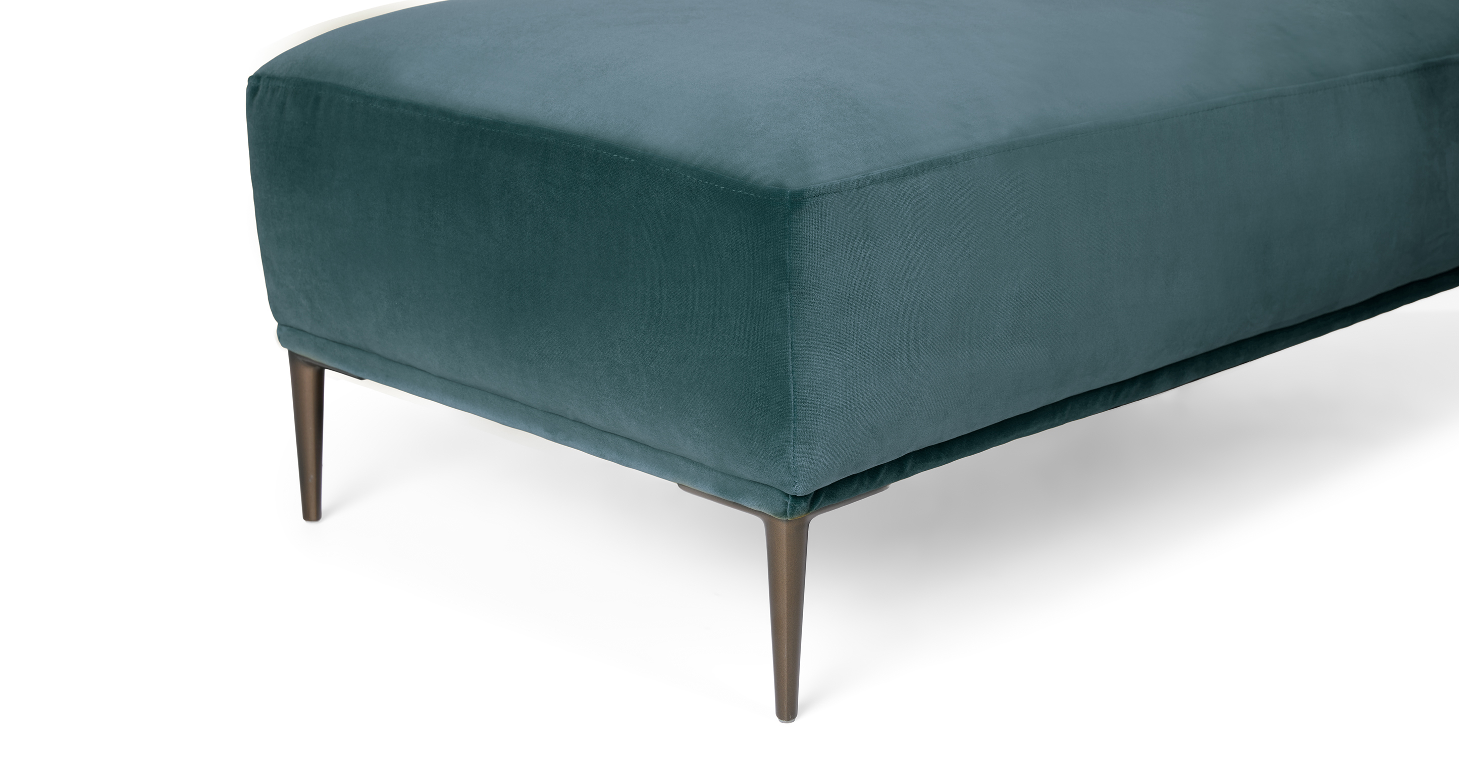 Abisko Plush Pacific Blue Velvet & Metal Legs Sofa