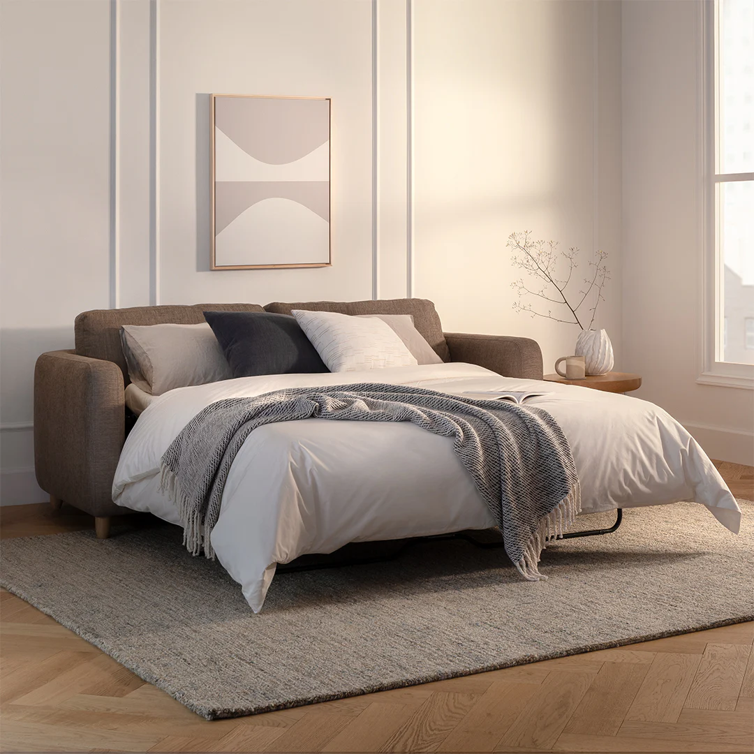 Vati 80" Sofa Bed - Natural Oak and Buckler Brown