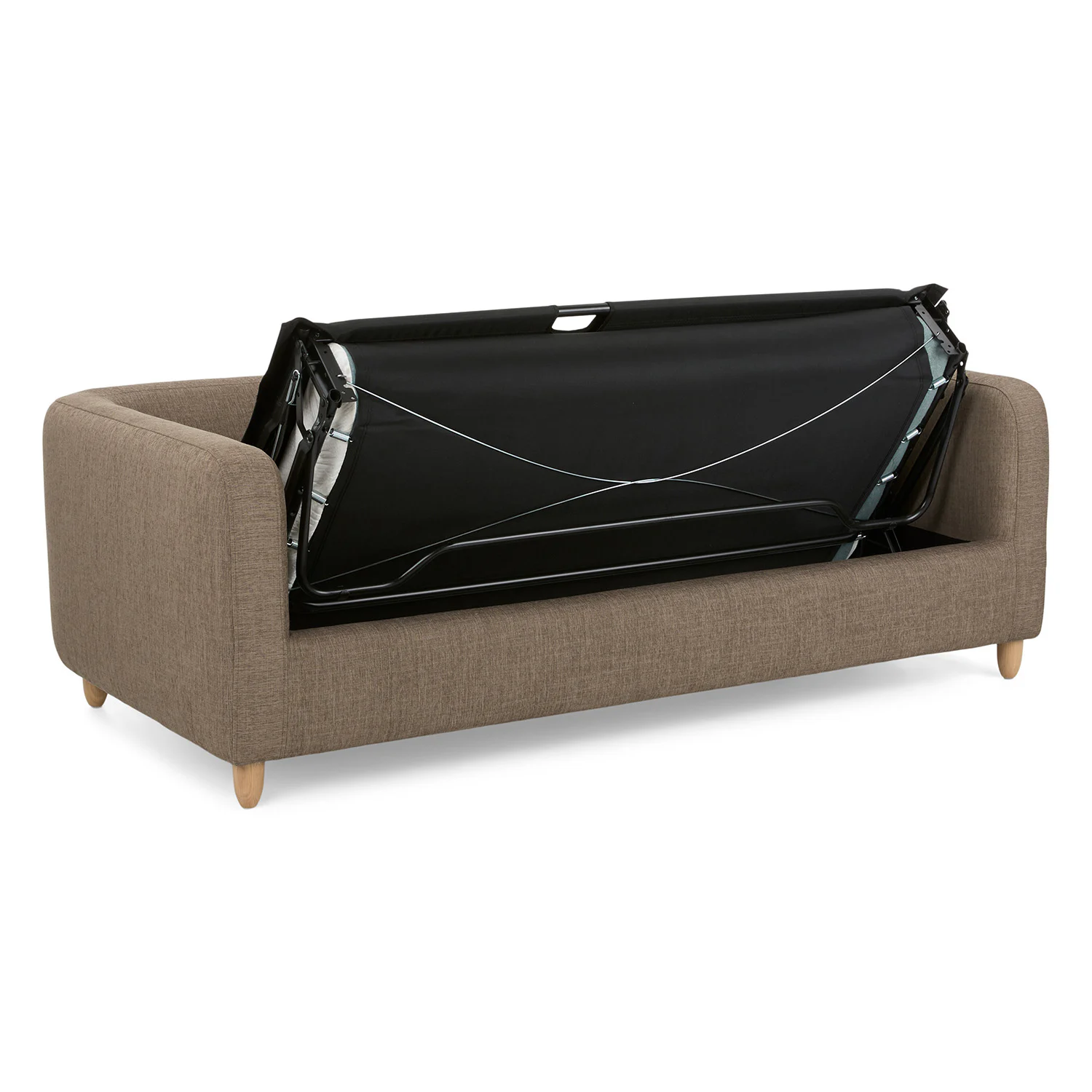 Vati 80" Sofa Bed - Natural Oak and Buckler Brown