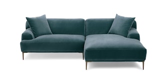 Abisko Plush Pacific Blue Right Sectional