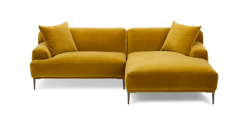 Abisko Plush Yarrow Gold Right Sectional - Primary View 1 of 15 (Open Fullscreen View).