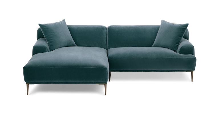 Abisko Plush Pacific Blue Left Sectional - Primary View 1 of 15 (Open Fullscreen View).