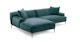 Abisko Plush Pacific Blue Left Sectional - Gallery View 3 of 15.