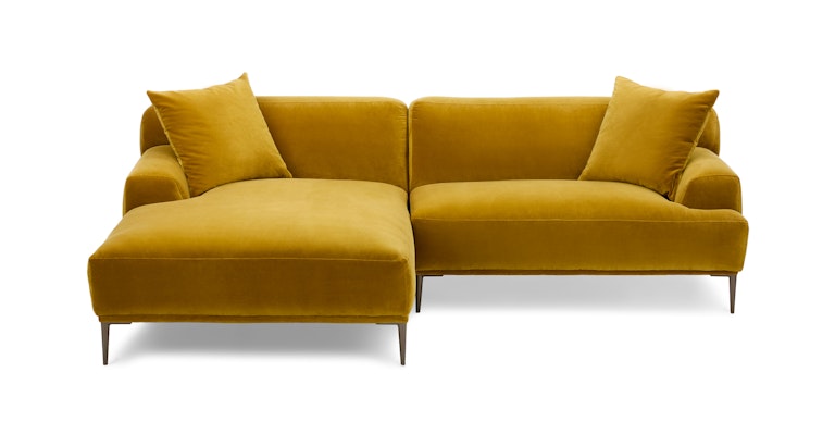 Abisko Plush Yarrow Gold Left Sectional - Primary View 1 of 15 (Open Fullscreen View).