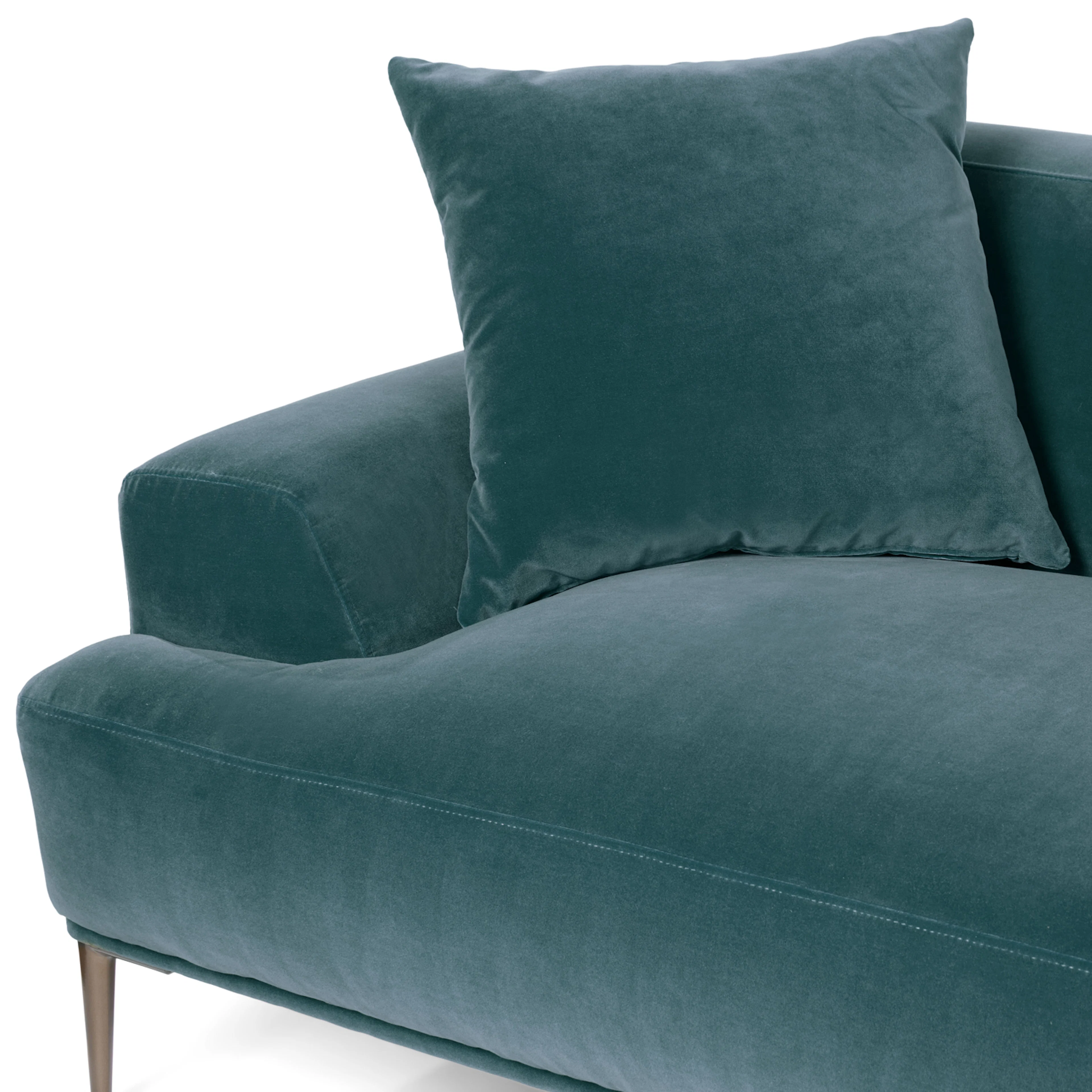 Abisko 91" Velvet Sofa - Plush Pacific Blue