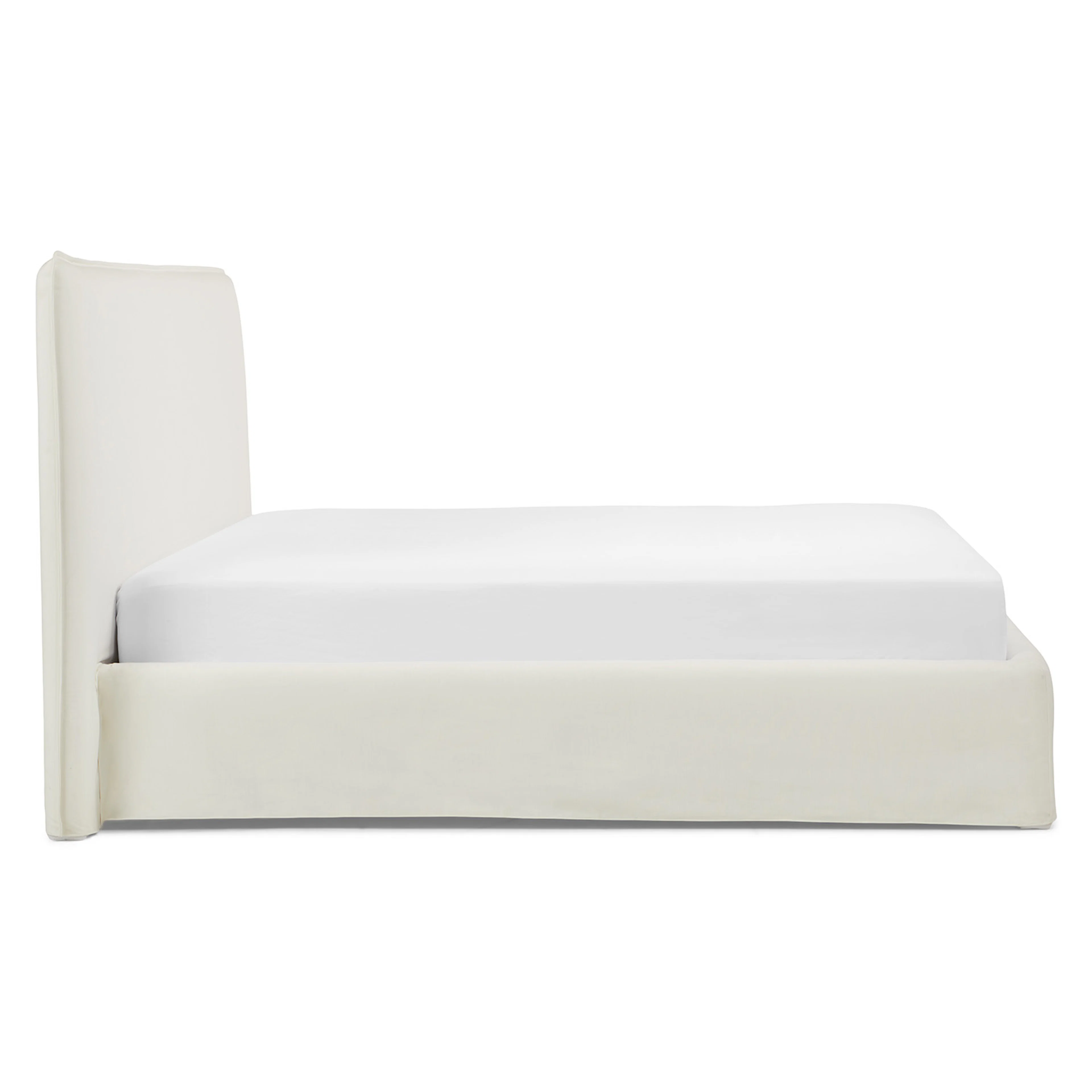 Saba Queen Slipcover Bed - Boulevard White