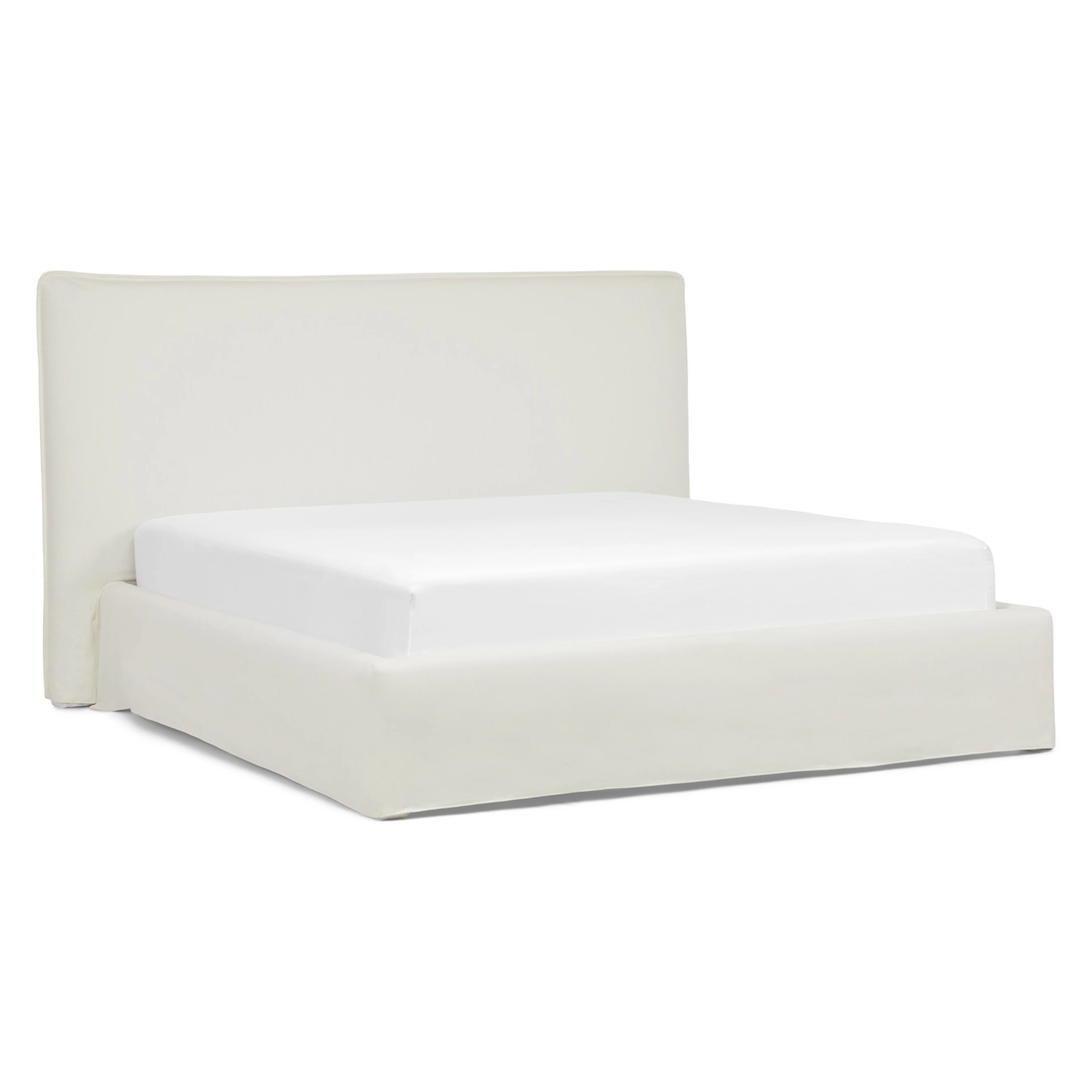 Saba Queen Slipcover Bed - Boulevard White