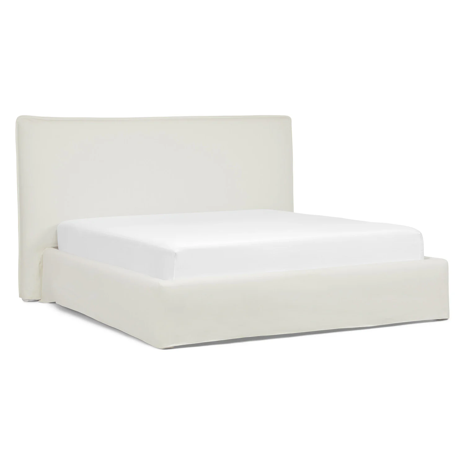 Saba Queen Slipcover Bed - Boulevard White