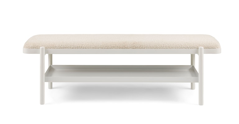 Virk Ivory Bouclé Bench - Primary View 1 of 8 (Open Fullscreen View).