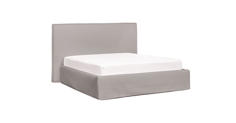 Saba Pale Gray Queen Slipcover Bed - Primary View 1 of 13 (Open Fullscreen View).