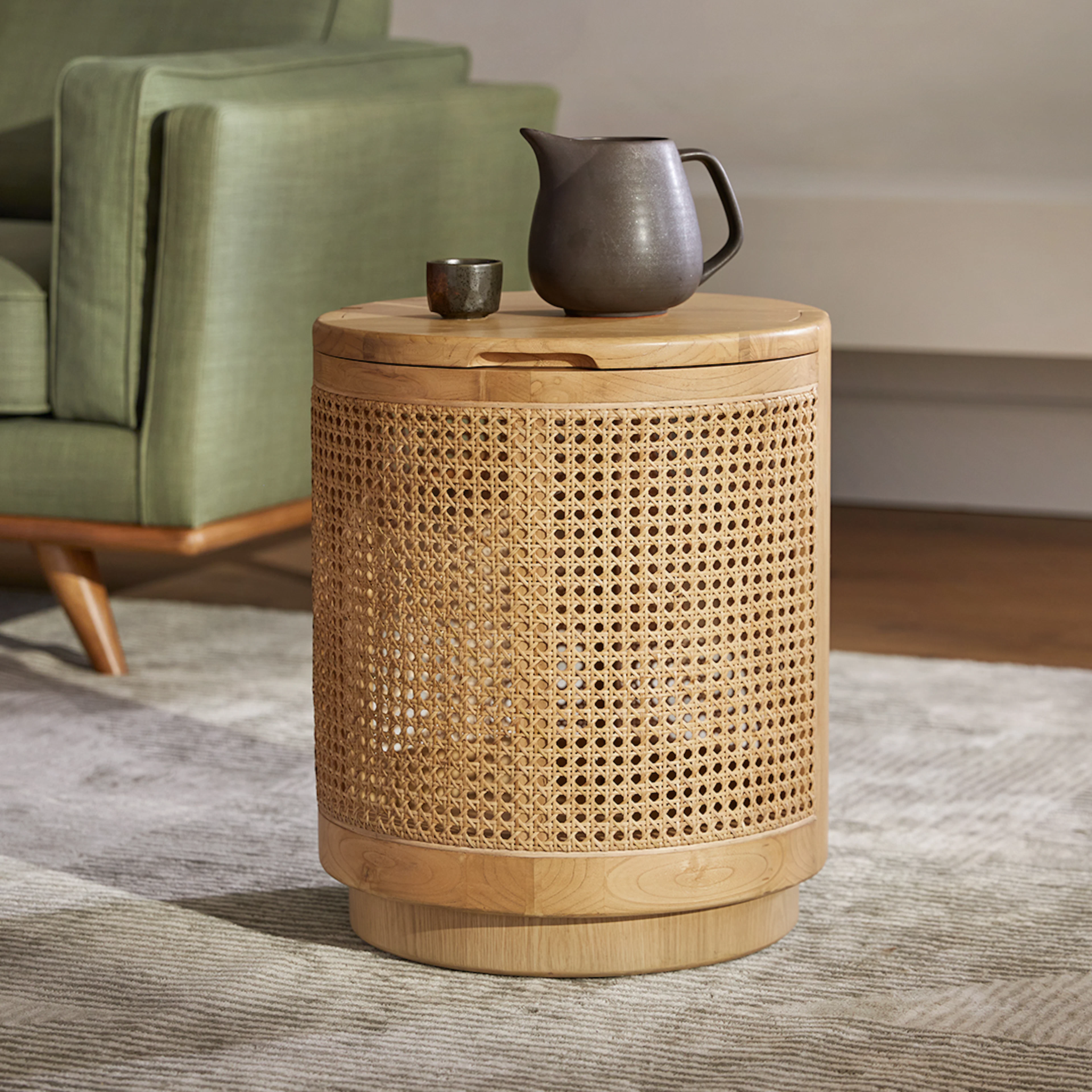Bocana Oak Storage Side Table - Stylish Furniture