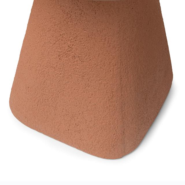 Ozetta Moonlit Rust Plaster Texture Pedestal Side Table, Japandi Style ...