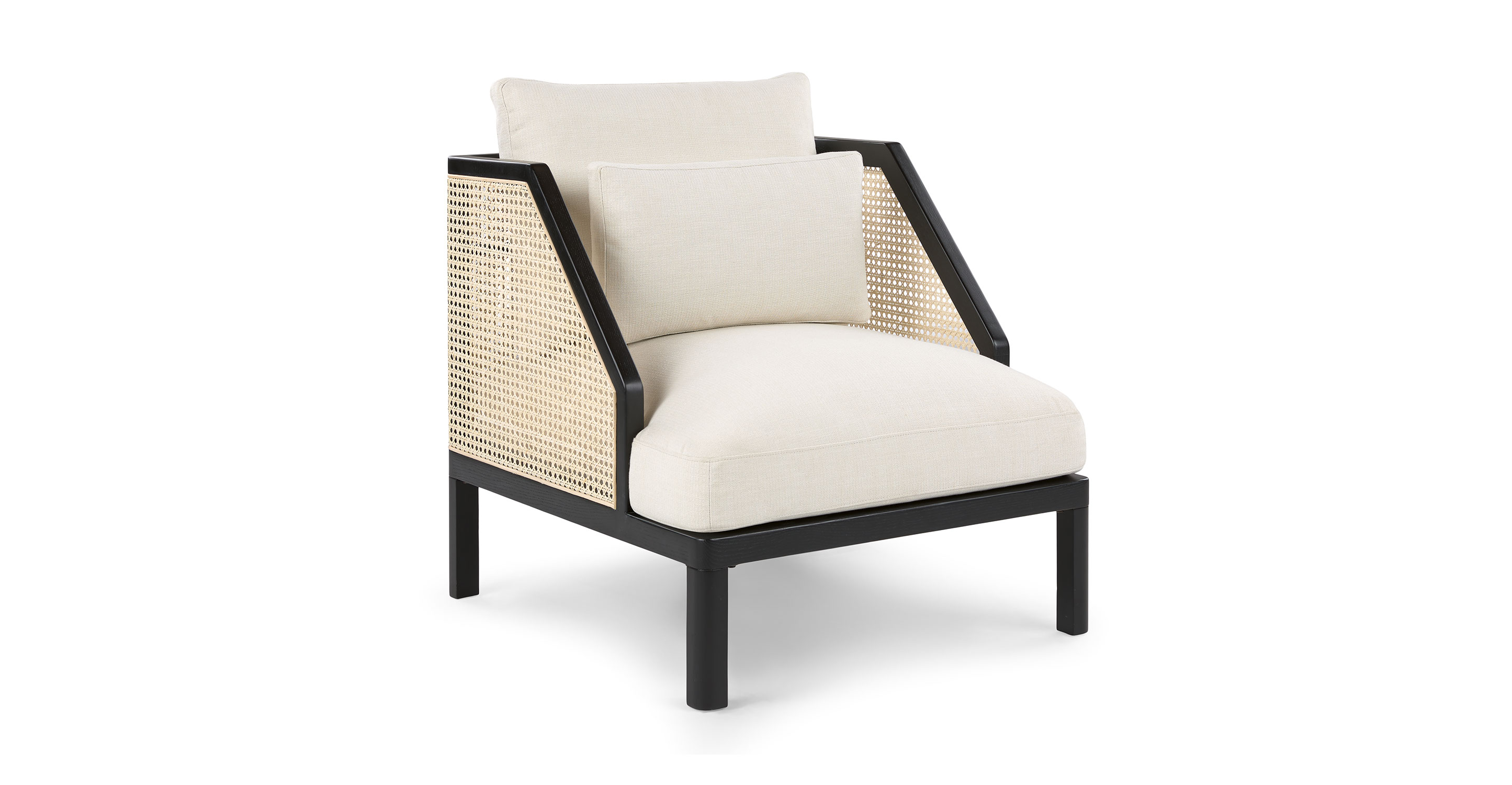 Candra Vintage White Black Lounge Chair