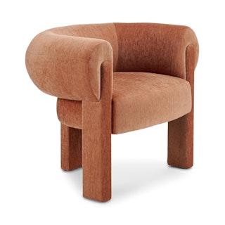 Everse 33.5" Velvet Lounge Chair - Melange Brown