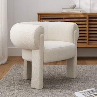 Everse Ivory Wool Bouclé Lounge Chair