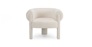 Everse Ivory Wool Bouclé Lounge Chair