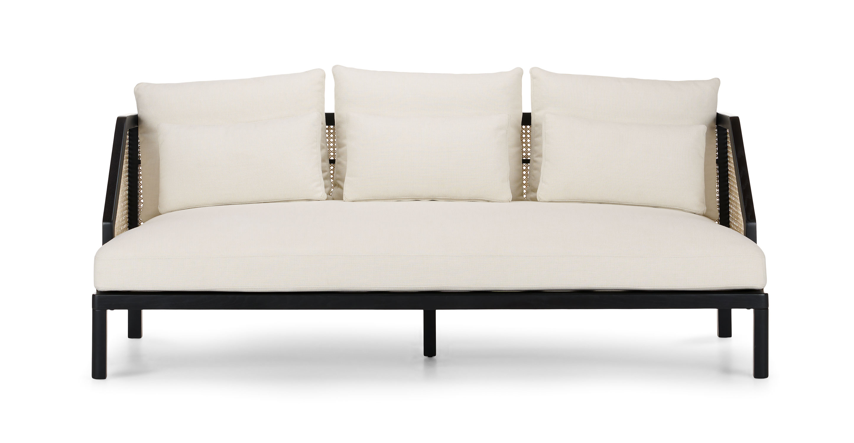 Candra Vintage White Black Sofa