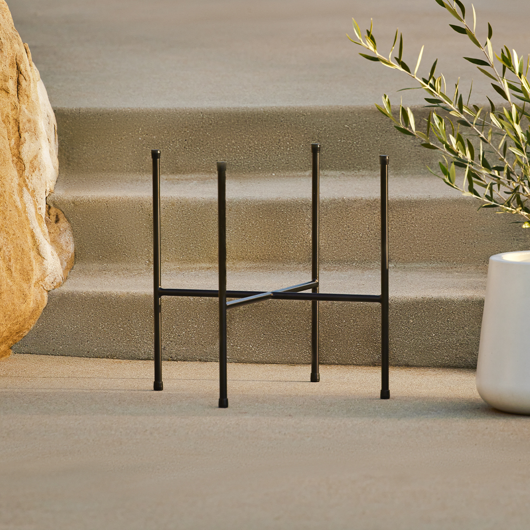 Black Planter Stand, 14.5", Powder-Coated Metal, Indoor & Outdoor, Refined Industrial Design | Article Tuva Modern Outdoor Accessories & Decor