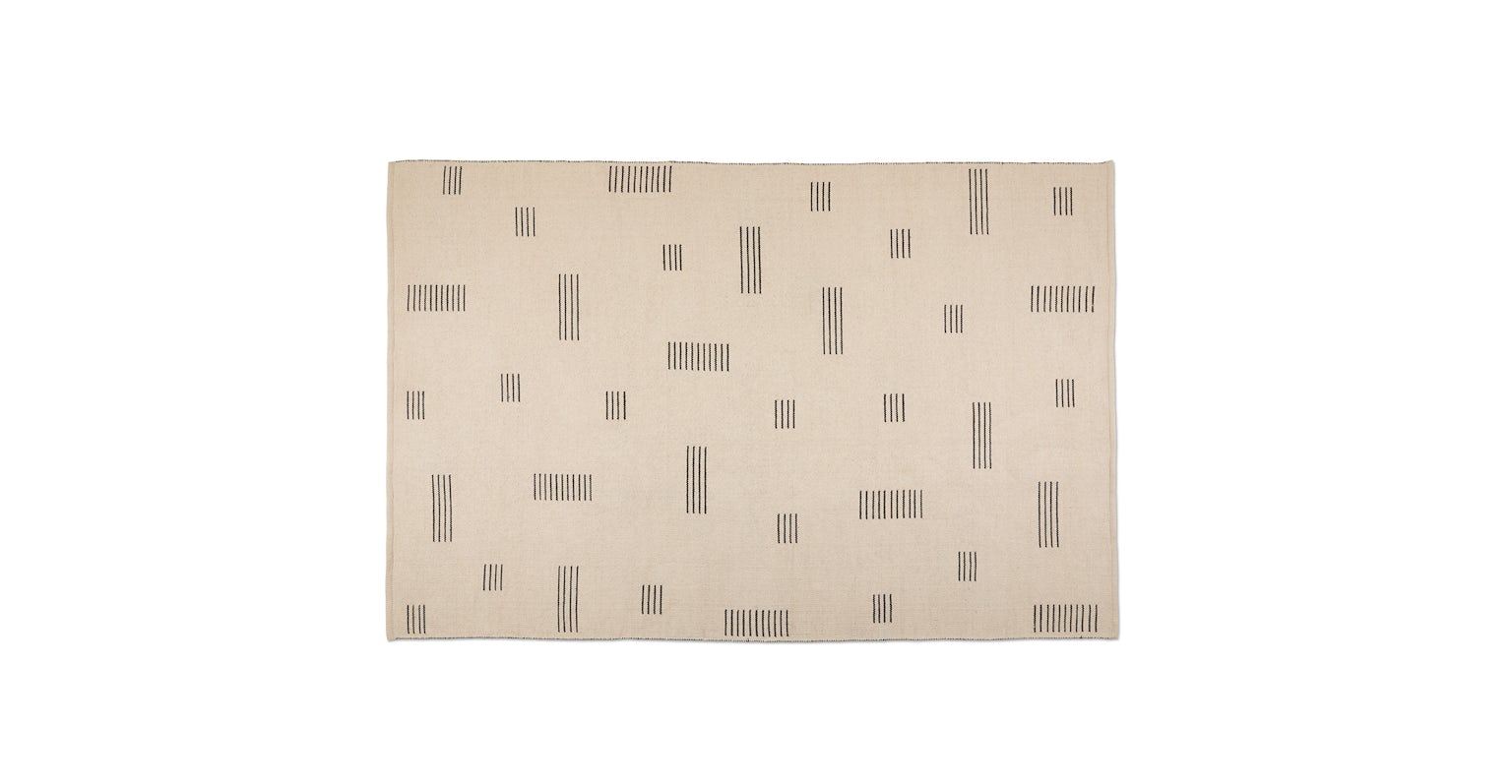 Baken Linear Cream Patterned Outdoor 6 x 9 Rug | Article