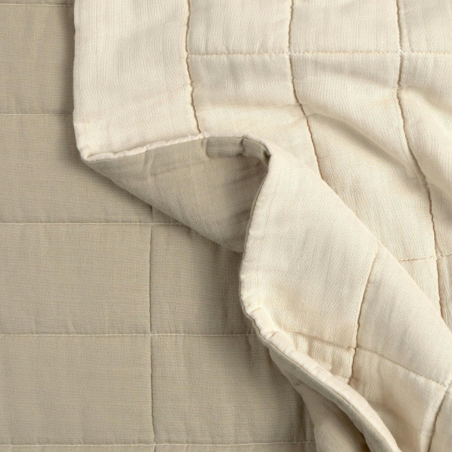 Gauze Cotton Duo Taupe Queen Quilt | Leni Collection | Article