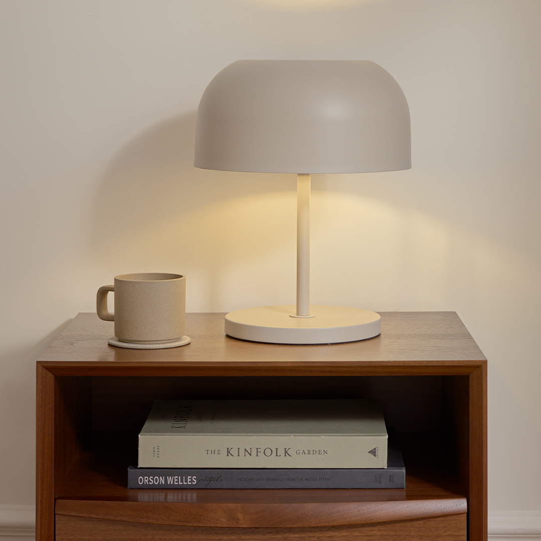 Oslo Powder Coated Gray Metal Mushroom Table Lamp | Article