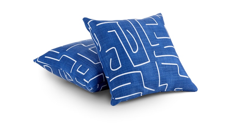 Matze Maze Blue Large Pillow Set - Primary View 1 of 8 (Open Fullscreen View).