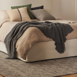 Fresno Cotton Gauze Throw - Charcoal