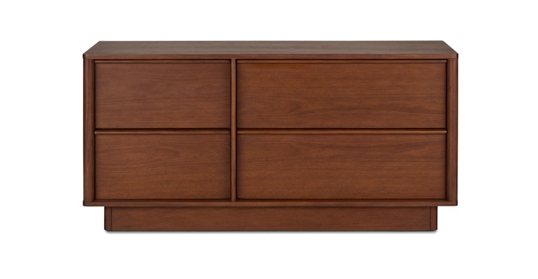 Aster Walnut Low 4-Drawer Dresser - Primary View 1 of 13 (Open Fullscreen View).