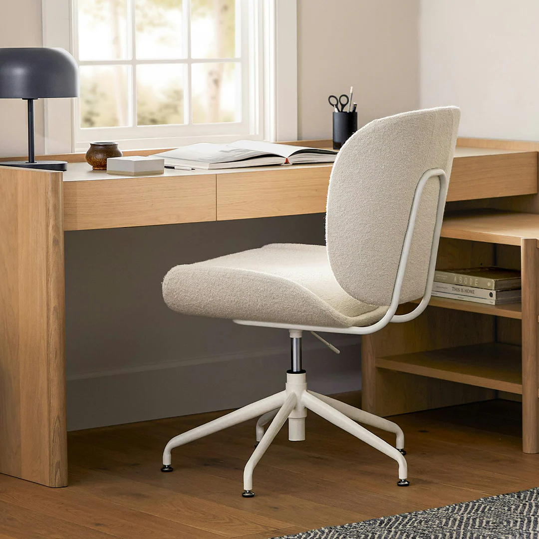 Rya Office Chair - Ivory Wool Bouclé