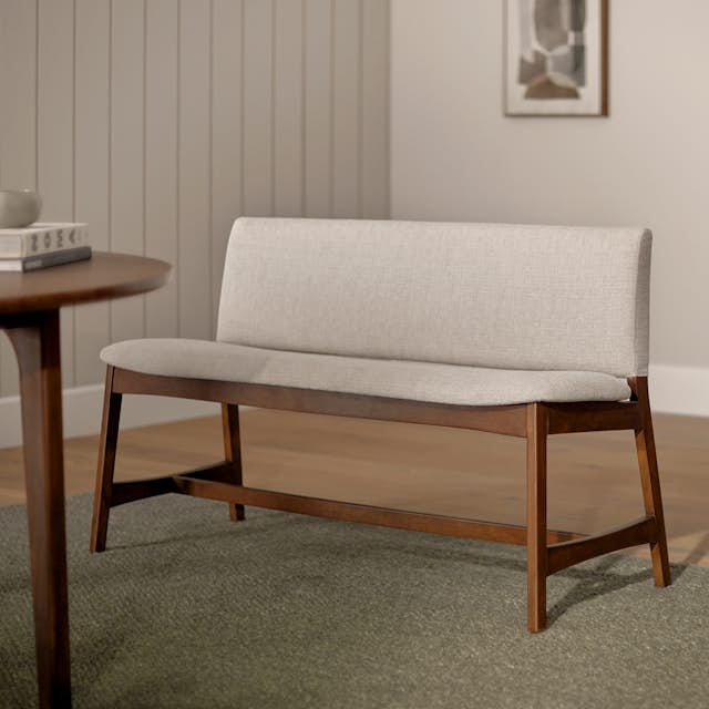 Nosh 51.5" Walnut & Chalk Gray Bench - Stylish Seating
