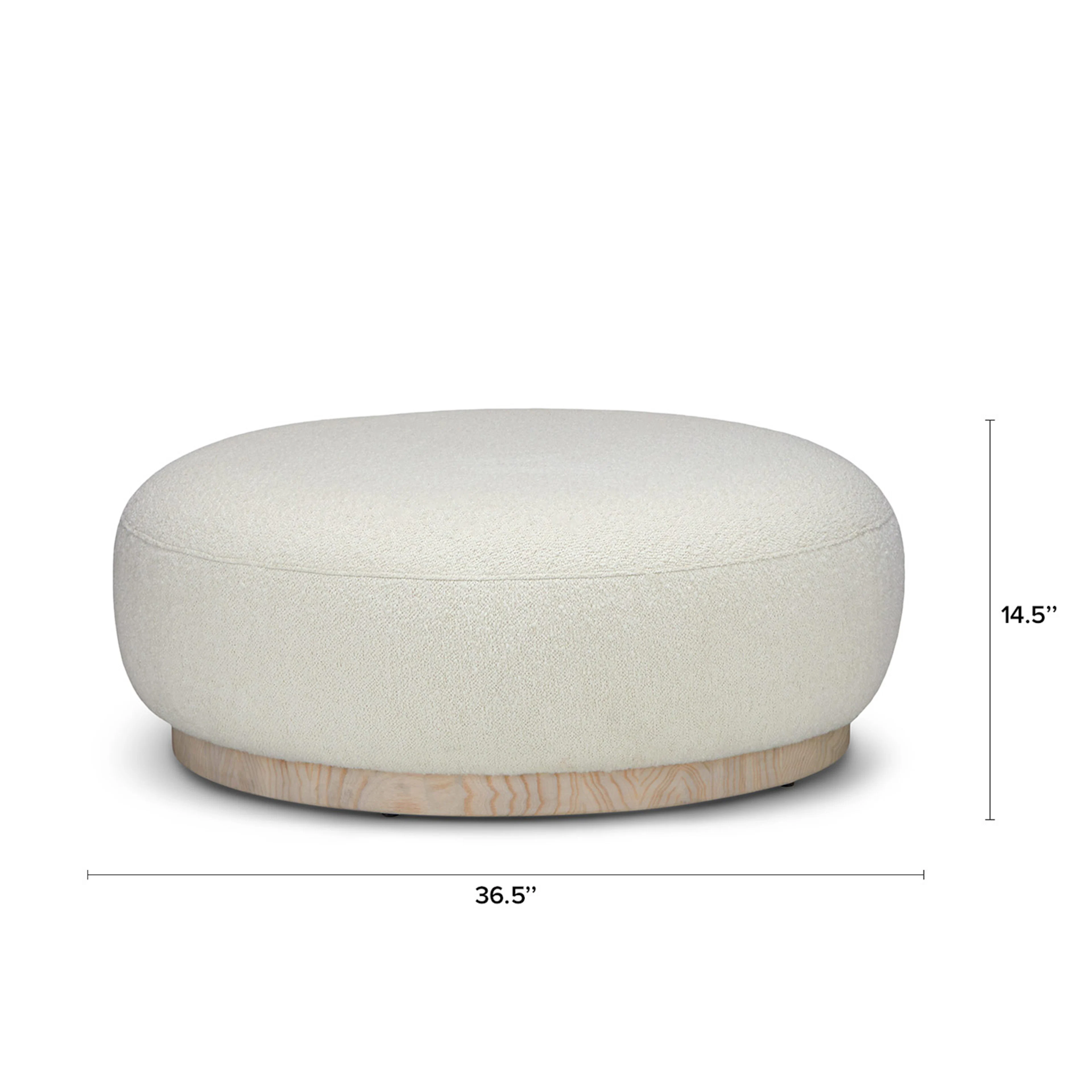 Pinni Ivory Wool Bouclé Ottoman
