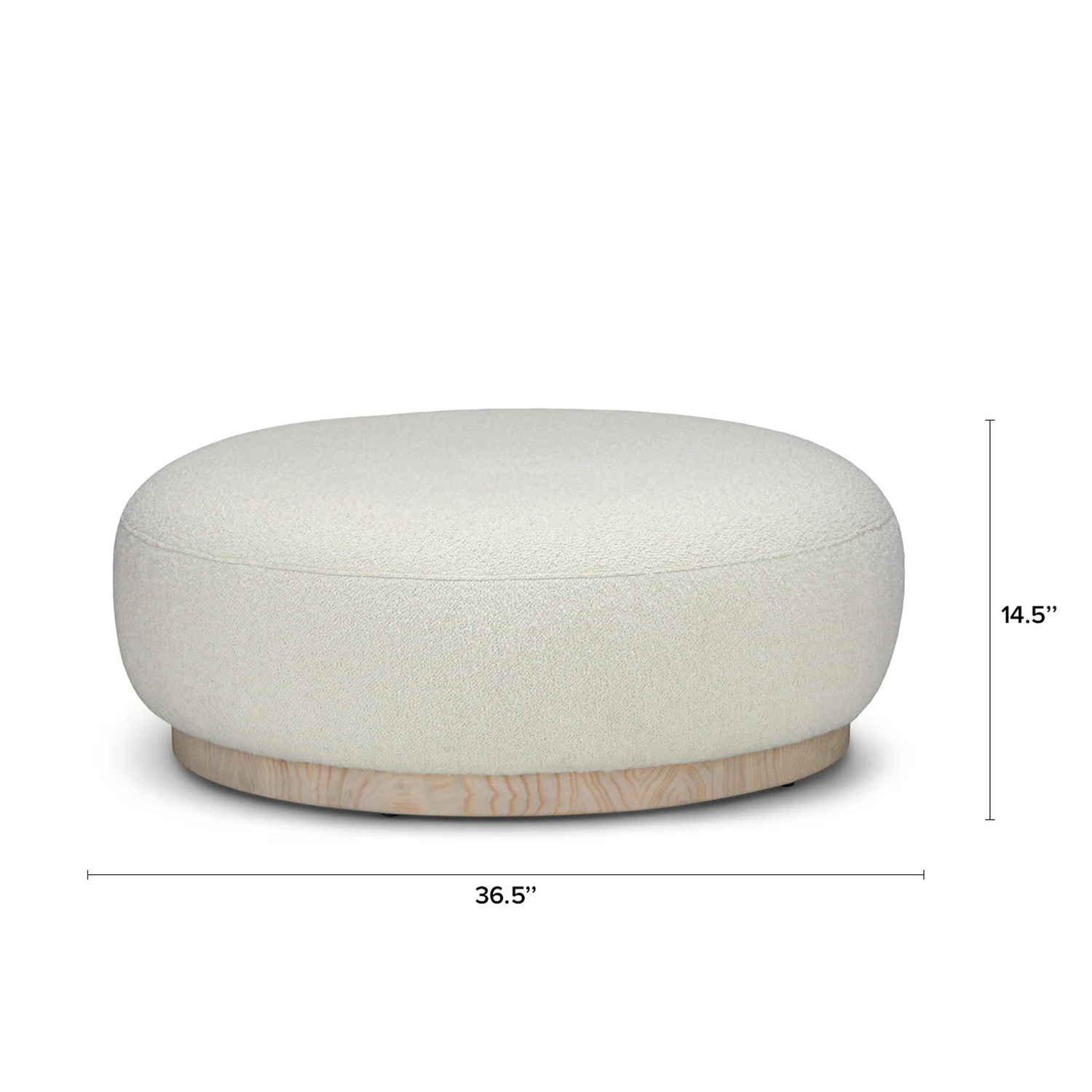 Pinni Ivory Wool Bouclé Ottoman