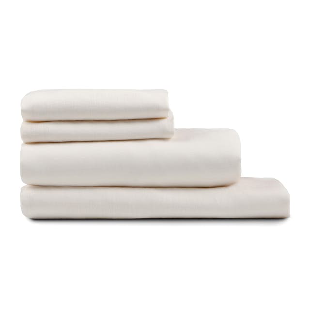 Ivory White, 100 Linen King Sheet Set Alto Collection Article