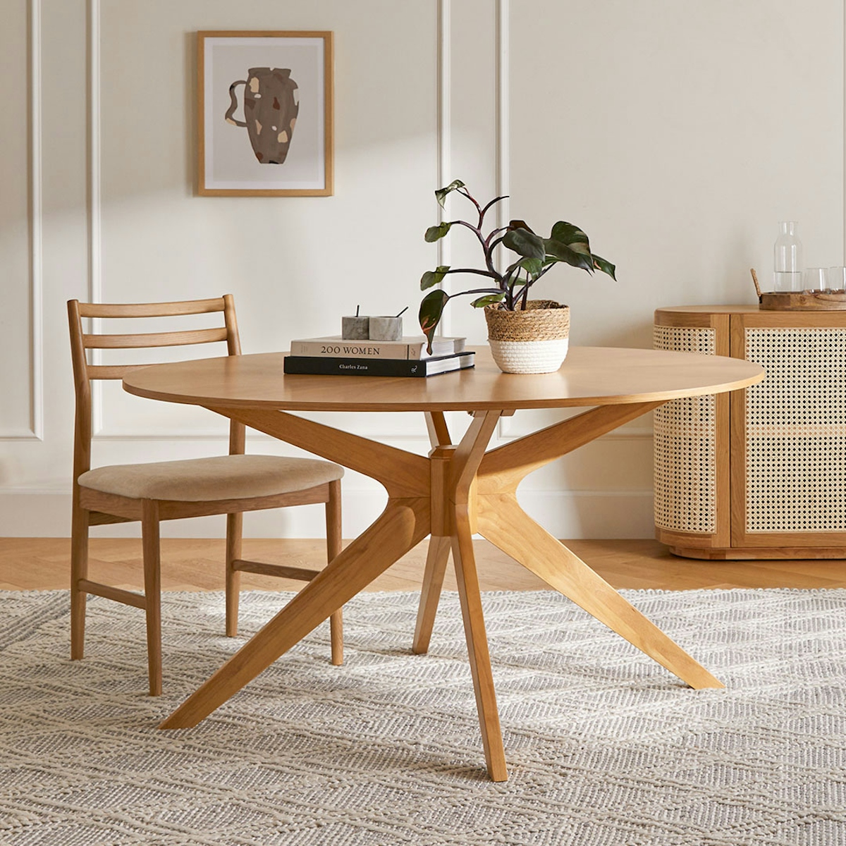 Conan Round Oak Dining Table for 4 | Article