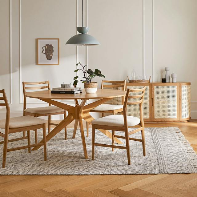 Conan Round Oak Dining Table for 4 | Article